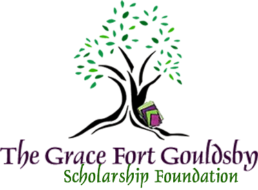 Grace Fort Gouldsby Scholarship Foundation Logo underneath a stylized image of a tree.