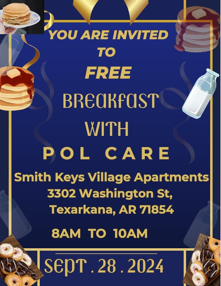 POL Care Breakfast Flyer. All information from this flyer is listed above.