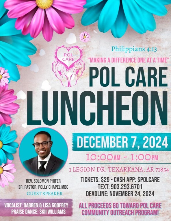 POL Care Luncheon Flyer. All information on this flyer is listed above.