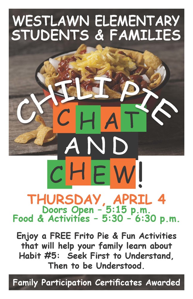 Westlawn Chili Pie Chat & Chew flyer