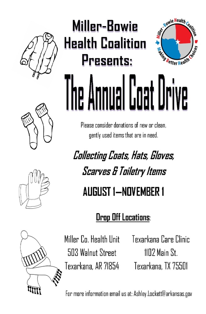 Coat Drive 8-1 to 11-1, all info listed below